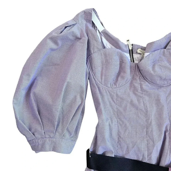 Natasha Zinko Women's Purple Checkered 100% Cotton Midi Dress US8 - Picture 6 of 11